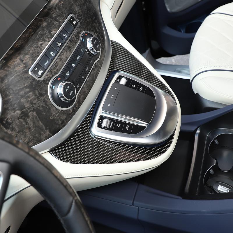 2 pieces Soft carbon fiber Car central control gear panel sticker for Mercedes-Benz V-Class 2015- Interior accessories