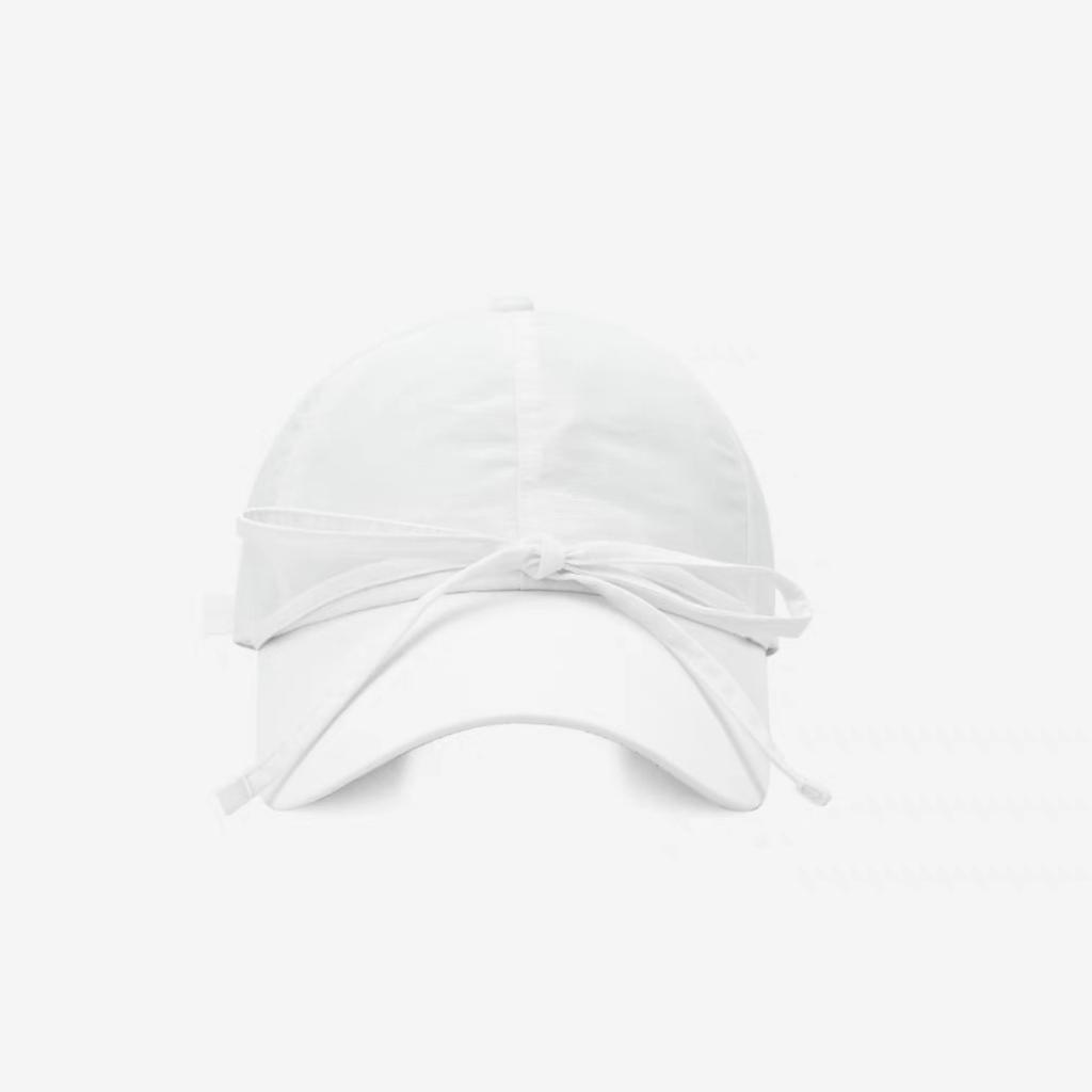 Korean Streamer Sweet Bow Baseball Hat for Women with Wide Brim Sun Protection Thin Breathable Face Showing Small Duckling Cap