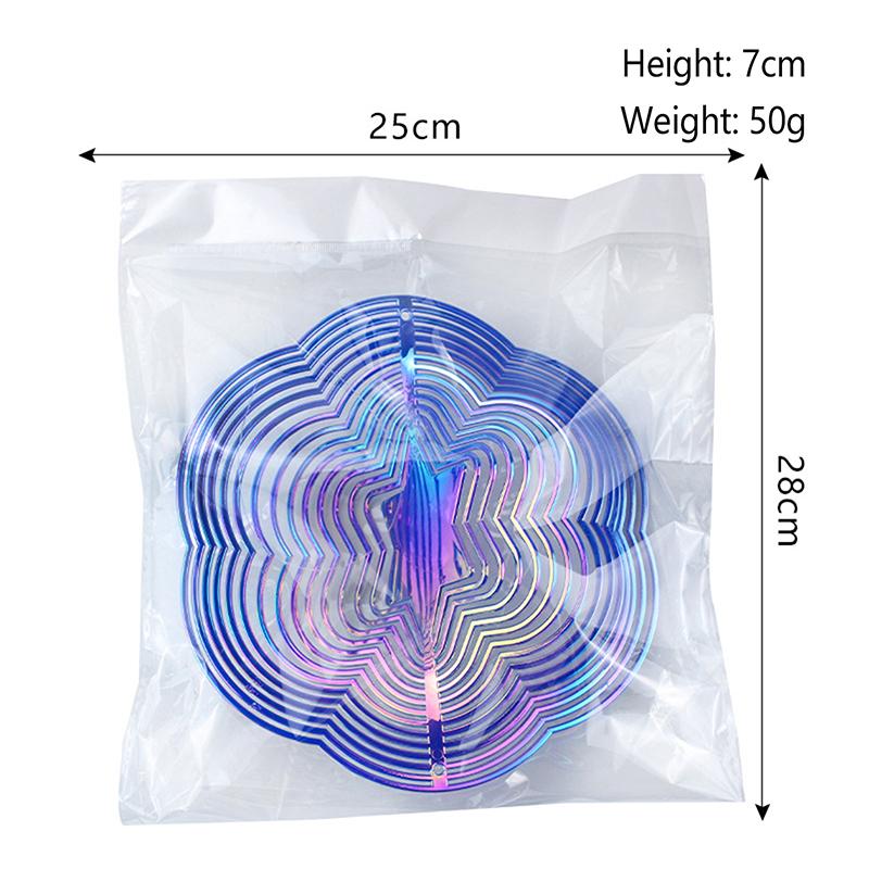 

1 шт., подвесной декор для сада и двора, градиентный цвет, ловец ветра, шестиугольный 3D-эффект, плавный световой эффект, детали колокольчиков ветра A9