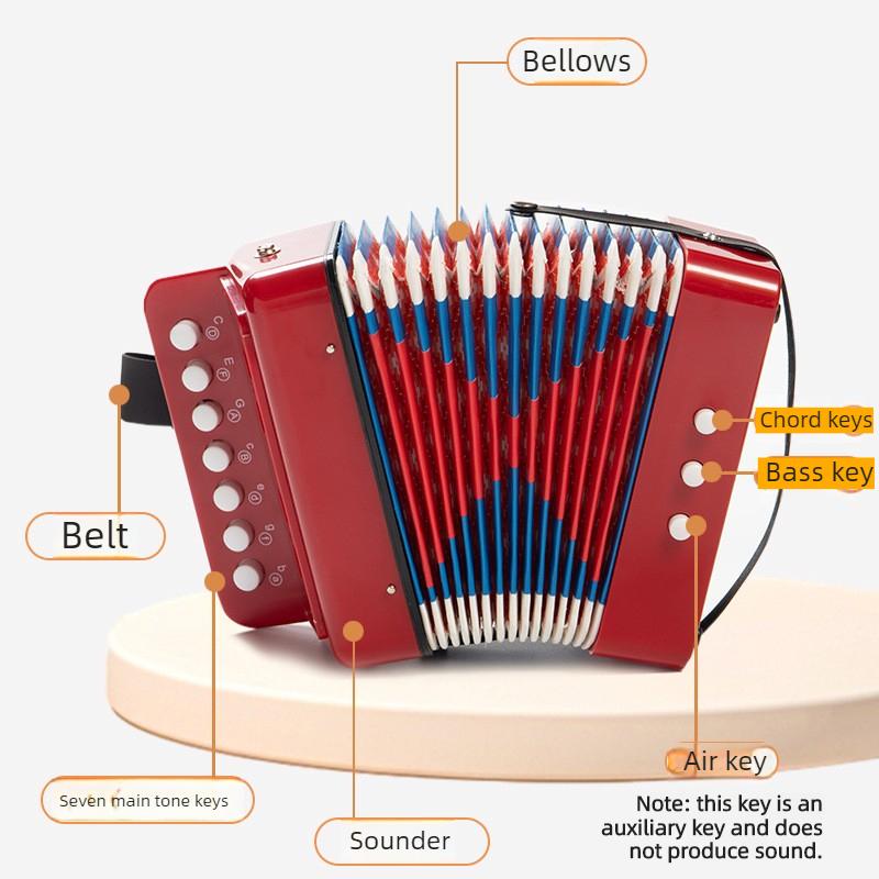 Children's Accordion 2 Bass 7 Keys Beginner's Enlightenment of Western Instruments Music Early Education Learning Tools Gifts