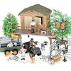 Thatched Cottage Farm Scene Model: Horse Washing, Poultry Ranch, Sandbox Scenery Ornament