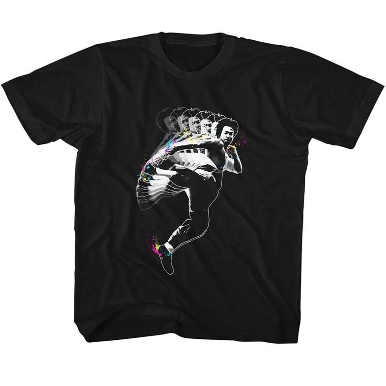 Bruce Lee Splat Kick Black Toddler T-Shirt 130