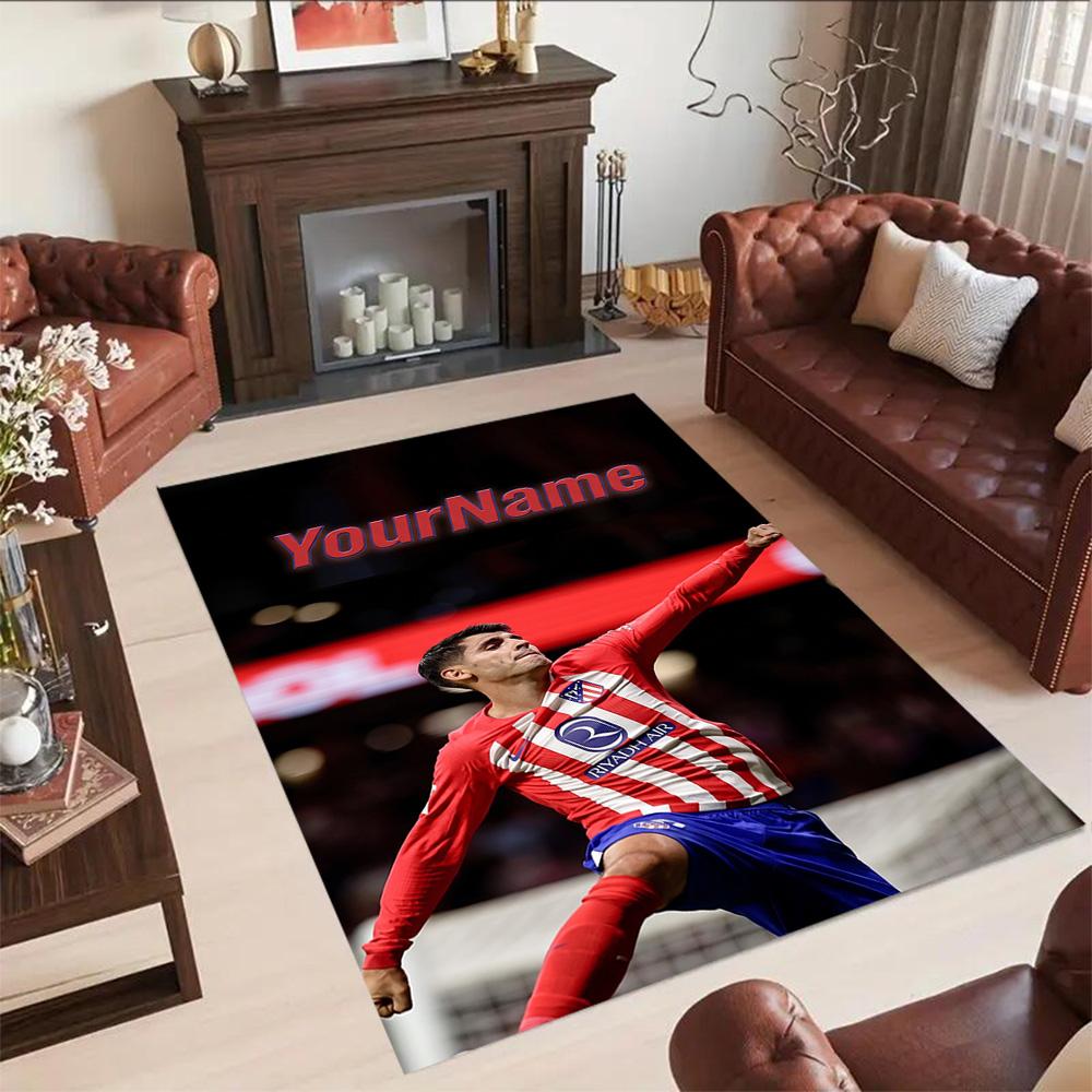 Atletico Madrid Personalized Text Carpet Design for Dining Room Hallway Outdoor Playrooms Antislip Carpet Anime Office Decor Best for Christmas