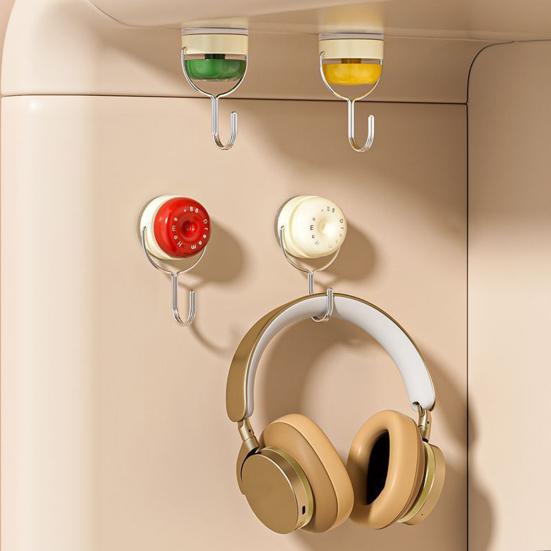 Suction Cup Wall Hook Reusable No Drill Hook with 180-degree Rotating Hook Design for Bathroom