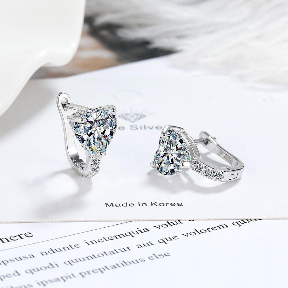 925 Silver Earrings Superior Luxury Multiple Zircon for Women Fashion Jewelry Gifts Wedding Engagement Party Cute