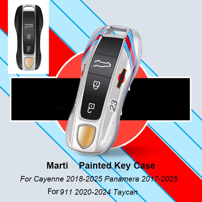 For Porsche Panamera Cayenne Macan 718 Cayman Boxster 911 Taycan Car 92 Personalized Key Case Protective Shell Remote Fob Cover