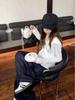 Women's Slim Fit Lace-Trimmed Long Sleeve Two-Piece Hoodie for Early Autumn