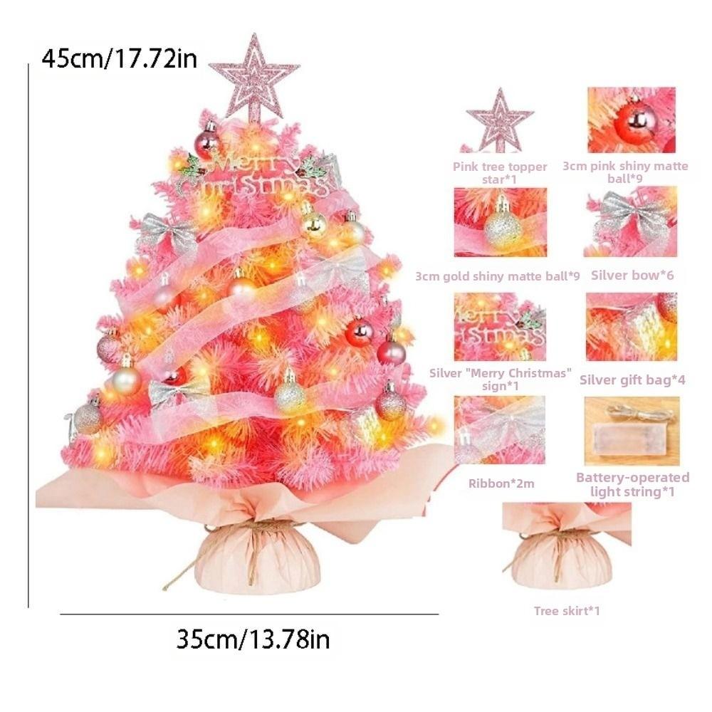 Artificial Christmas Tree Model Colorful Tree Desktop Ornaments Miniature Pine  Gift