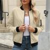 Women's Loose Comfortable Casual Fashionable Solid Color Long Sleeved Zipper Pocket Jacket