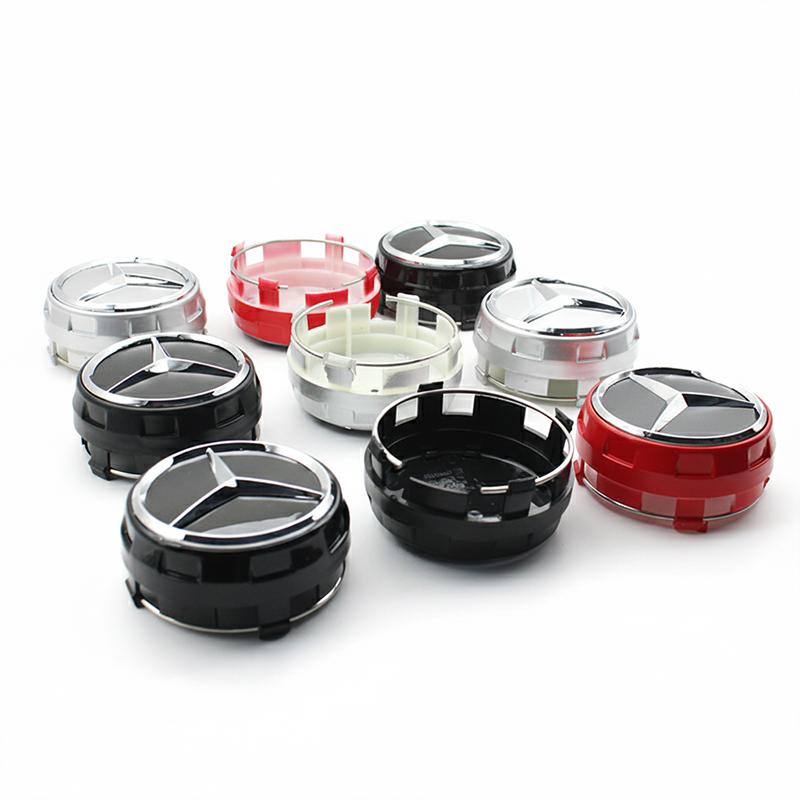 4Pcs 75mm Car Wheel Center Cap Hub Covers Badge For Mercedes Benz AMG B/C/E/S Class C43 C63 E43 E53 E63 GLC CLA GLK Accessories OZ3