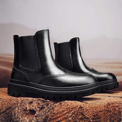 Pánské luxusní značkové boty PU kůže Chelsea boty Pánské černé britské boty Pánské designové platformové boty s vysokým svrškem Botas De Hombre