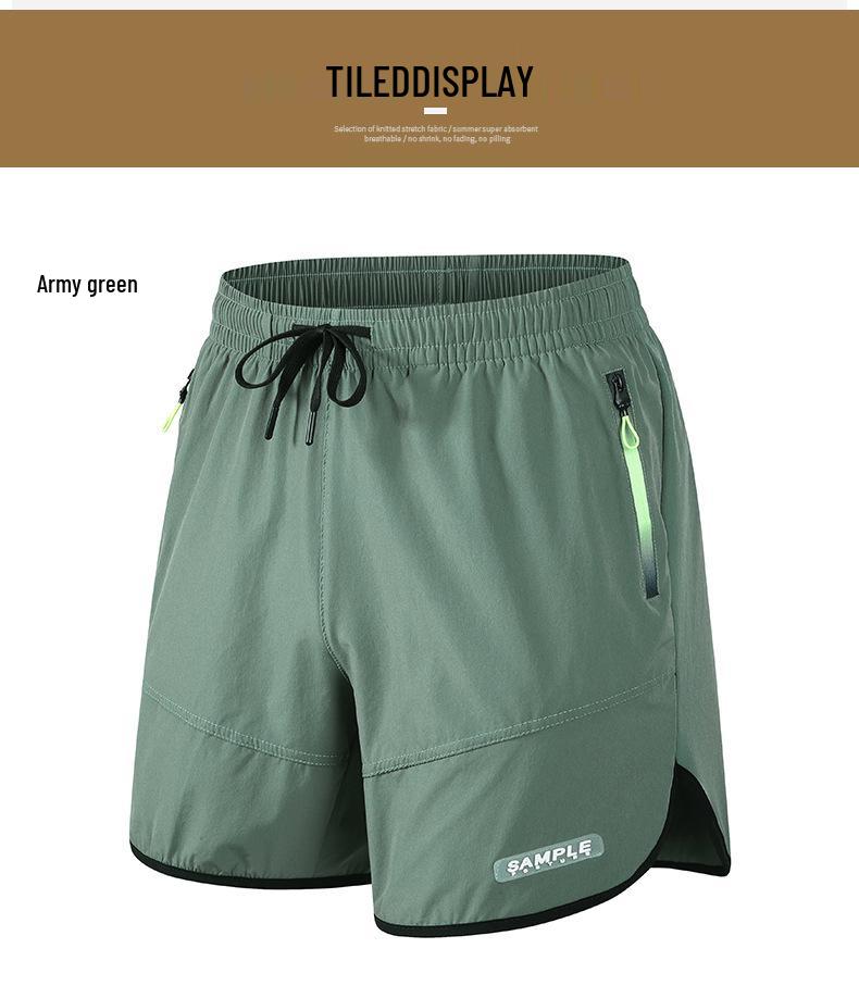 Men's Quick-Dry Ice Silk Sports Shorts - Plus Size, Casual Beach Fitness & Running Pants