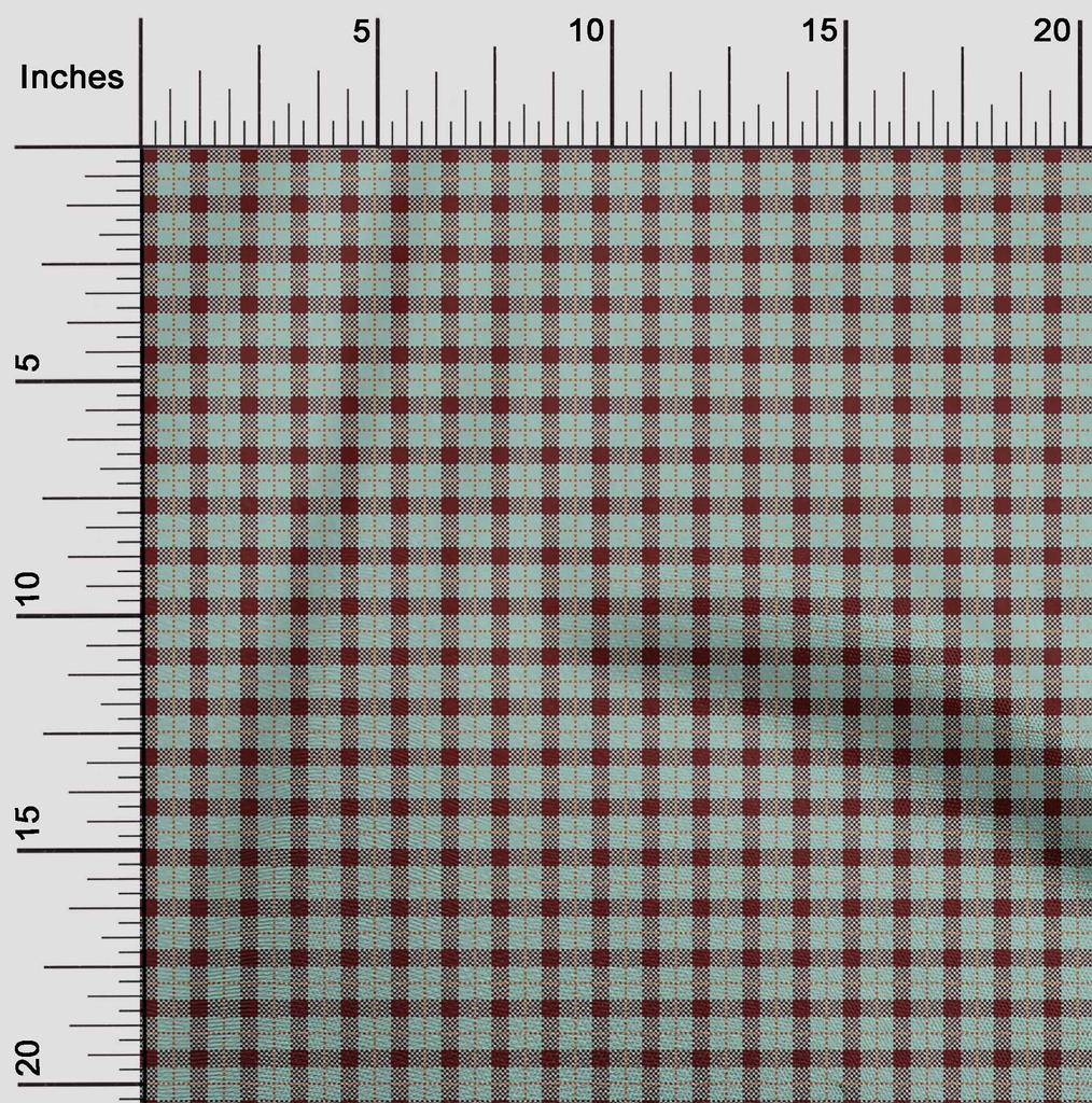 oneOone Cotton Flex Fabric Gingham Check Decor Fabric Printed BTY 40 Inch