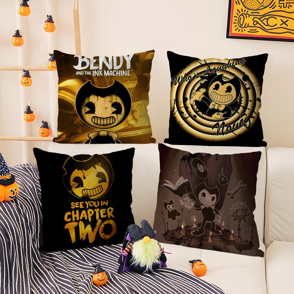 Game Art BBendy and the Ink MachineM Pillow Case Comfort Sofa Bed Silky elegant Invisible zipper Decorative cushion cover