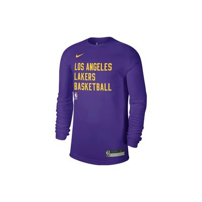 Dri-FIT NBA Los Angeles Lakers Graphic Print Crew Neck Long Sleeve T-Shirt Men Tops Purple FD9953-504