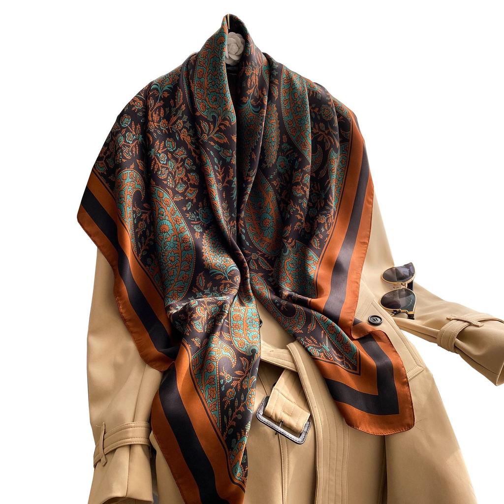 High-quality Luxurious Silk Scarves Headband Scarfs Neck Scarf For Women Chain Silk Scarf Women's Decorative Shawl