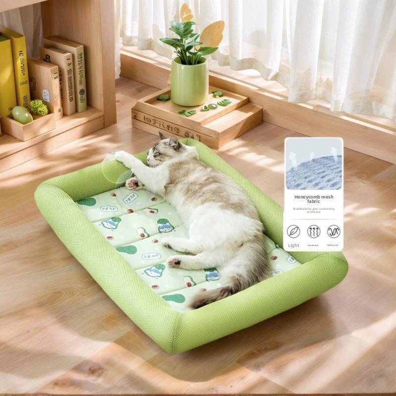 Summer Cooling Pet Bed for Dogs Cats Breathable Mesh Washable Dog Bed SofaMat Waterproof Oxford Cloth Puppy Cushion Pet Supplies
