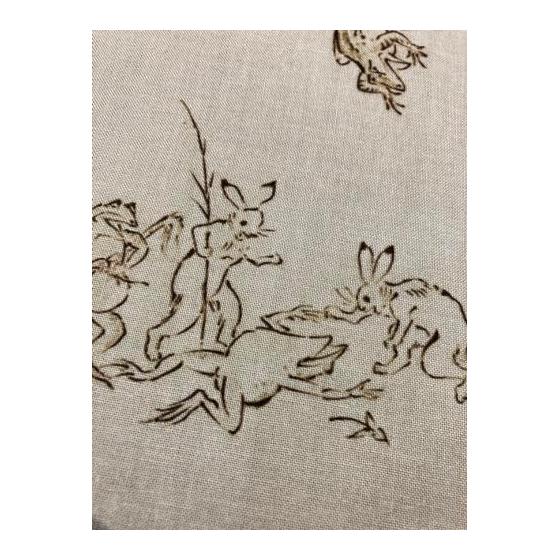 Ukiyo-e Tenugui - Choju-giga (Animal Scroll) - Beige - 100% Cotton - Premium Japanese Tenugui Fabric - Tokka - Vivid Pattern