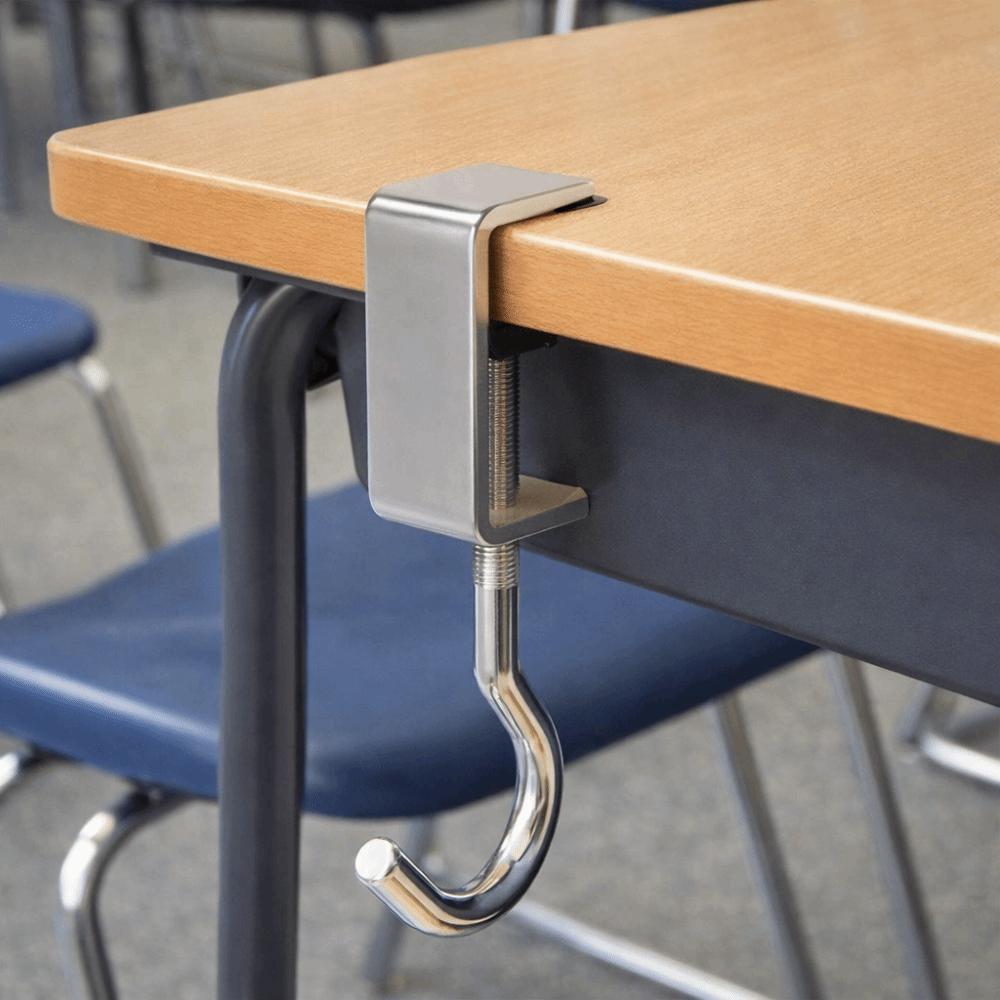 10pcs Detachable Table Hooks Non-Destructive Installation Steel Hooks Desk Hooks  School Dormitories