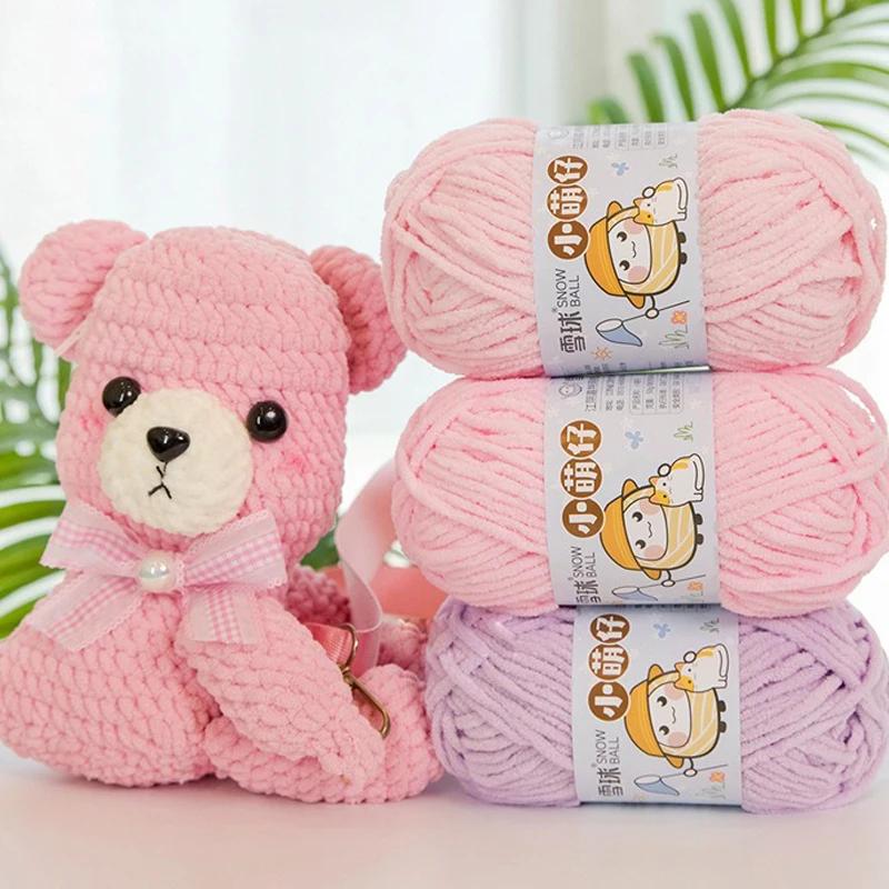 50g/Ball Thick Soft Knitting Yarn for DIY Scarf Hat Crochet Chunky Thread Handmade Velvet Chenille Yarn Kit for Sweater