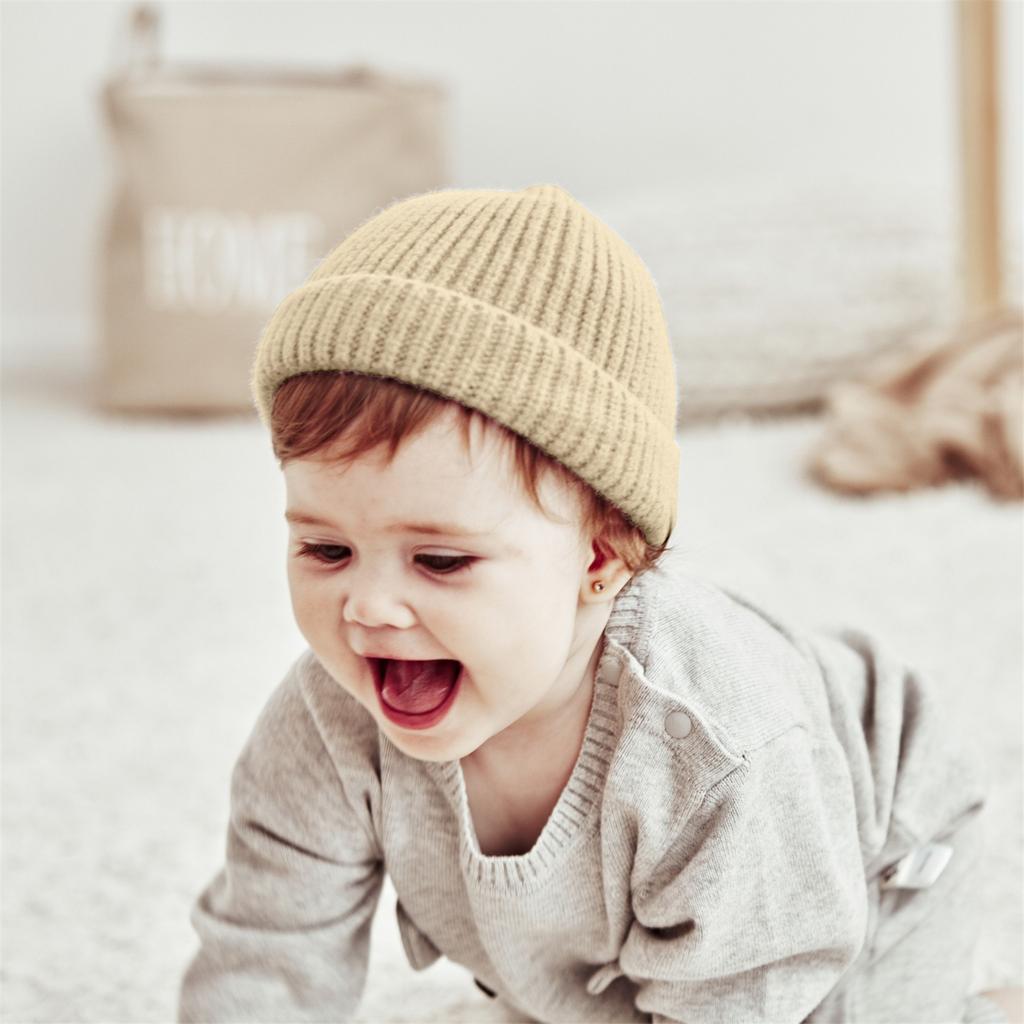 Children's Knitted Winter Beanie Hat Soft Warm Stretchy Ribbed Knit Cap for Toddlers and Kids Suitable for Cold Weather Outdoor Activities
