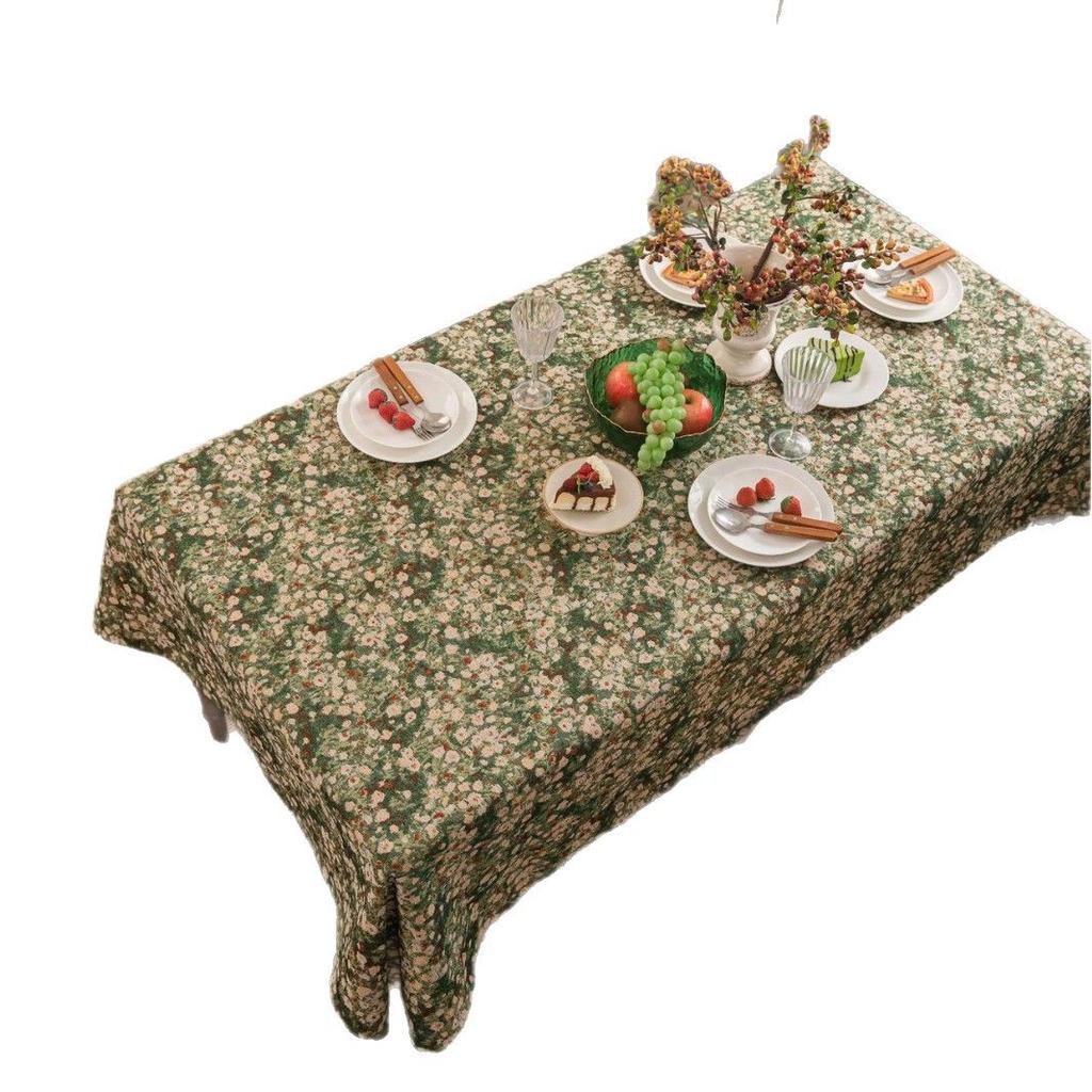 Table Cloth Vintage Tablecloth Hand-painted Jacquard Flower Thickened Table Cover Cloth Table Cushion Tablecloth