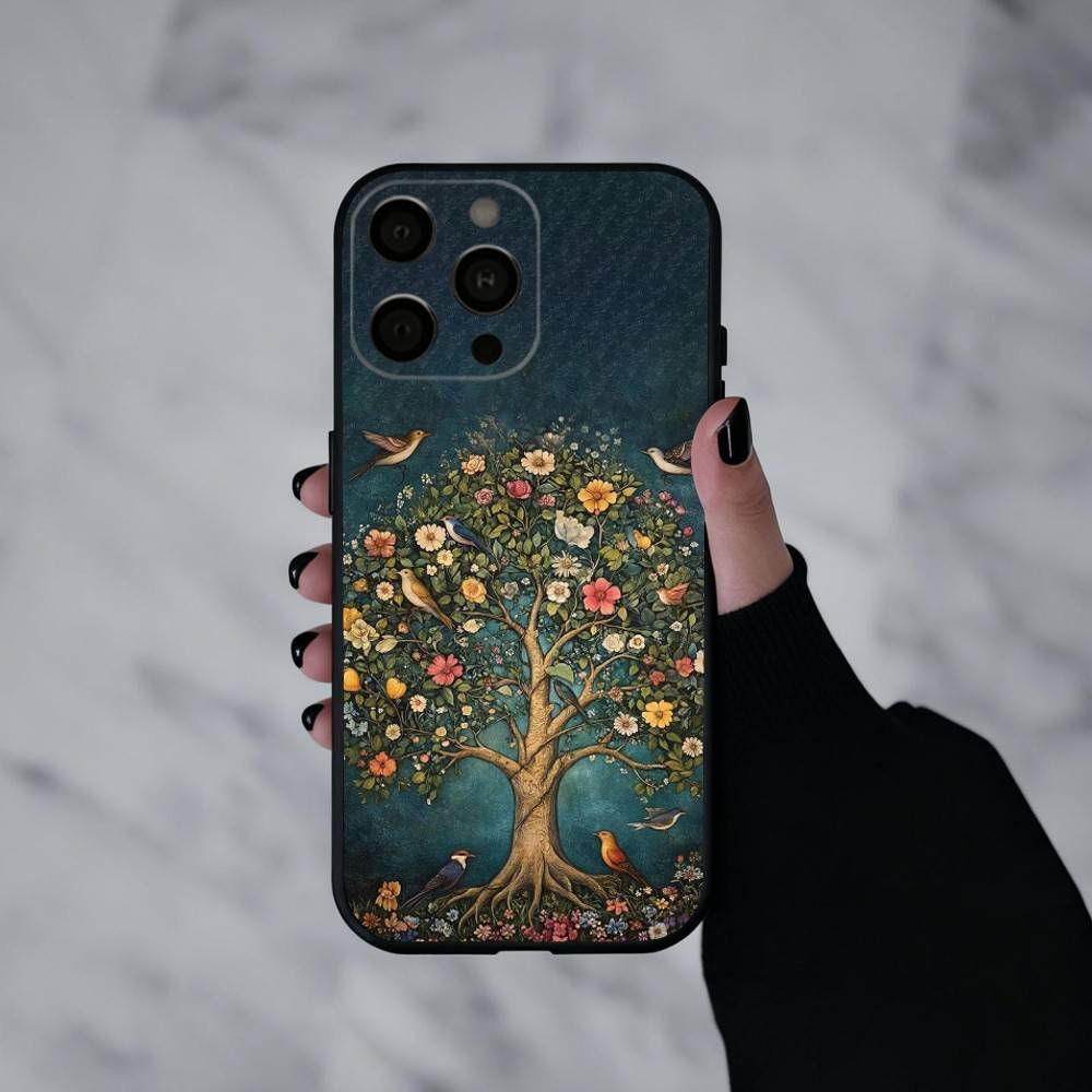 W-World L-Life Tree Mobile Phone Case For iPhone 17pro, 16,15,14,13,12,11 X XR Plus,Others Soft Black Cover