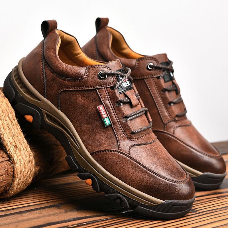 Fashion Men's Casual Shoes Outdoor Non Slip Sneakers Retro Business Leather Shoes Comfortable Hiking Shoe Lace Up Oxford Shoe Man Shoes