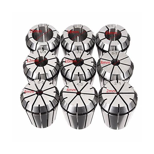 ABWR-9Pcs ER32 Spring Collet Set For CNC Workholding Engraving Machine And Milling Lathe Tool 2/4/6/8/10/12/16/18/20Mm