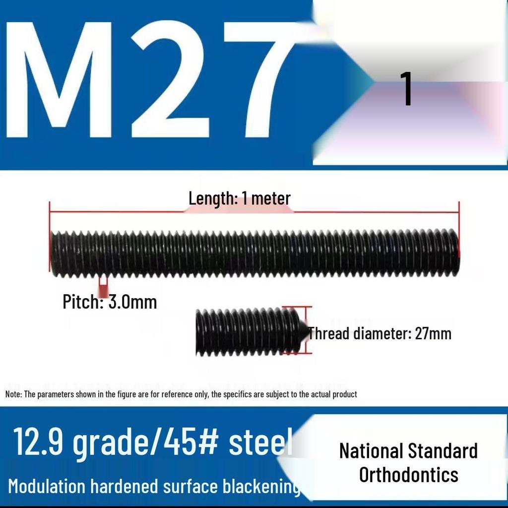High-Strength Full Thread Lead Screw, 10.9 & 12.9 Grade, M8, National Standard