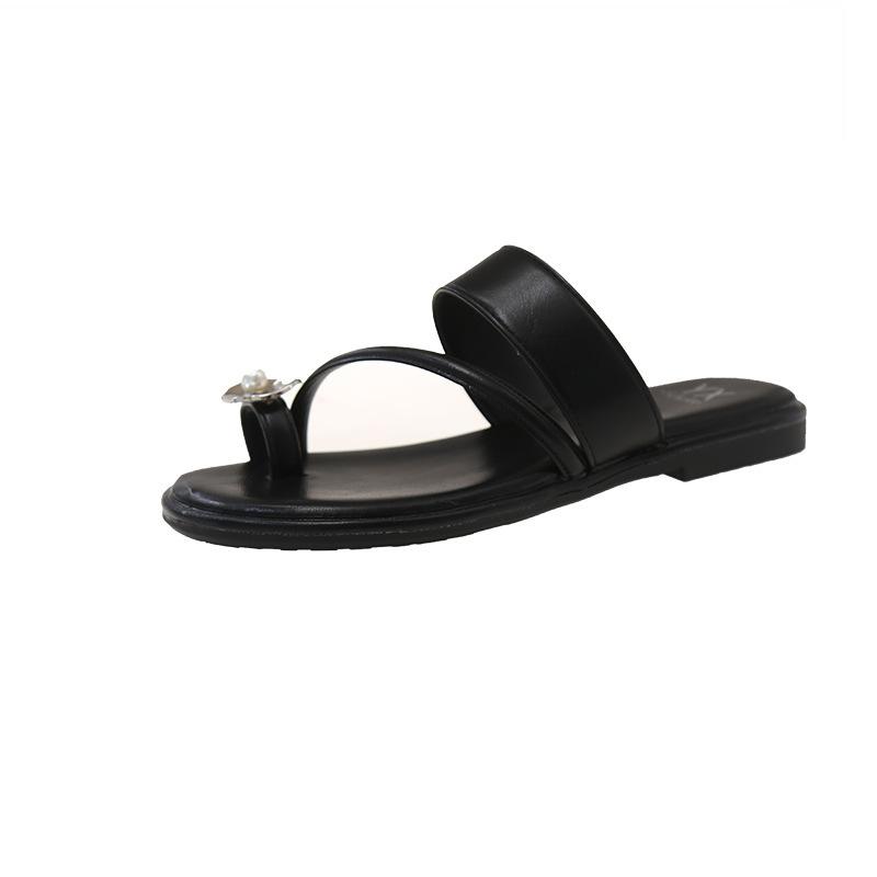 

Lazy cool slippers summer feet French belt fashion thick bottom women s 2025 set of toes one-word outer wear versatile new models 39 чёрный