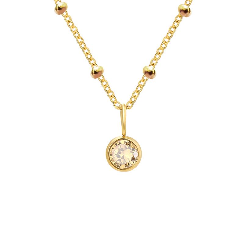 Collier eManco pour femme européen/américain pierre de naissance de décembre - Design tendance incrusté de diamants