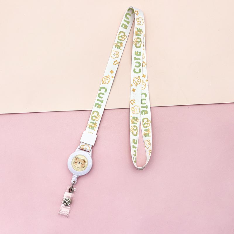 Cartoon Teleskopische Leichtziehbare Schnalle Lanyard Studenten Anti-Verlust Kartenhalter Halsband Langes Seil Arbeits Namensschild Namensschild Lanyard