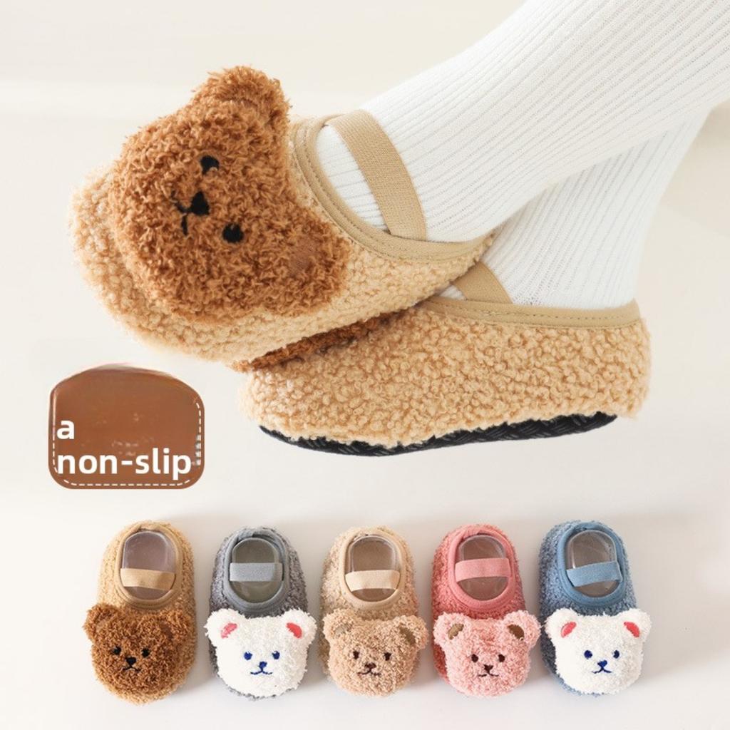 Floor Socks, Baby Shoes, Autumn and Winter Children's Men's Plush, Thick Anti Slip Soft Sole, Learning To Walk, Home Pure Cotton, Newborn