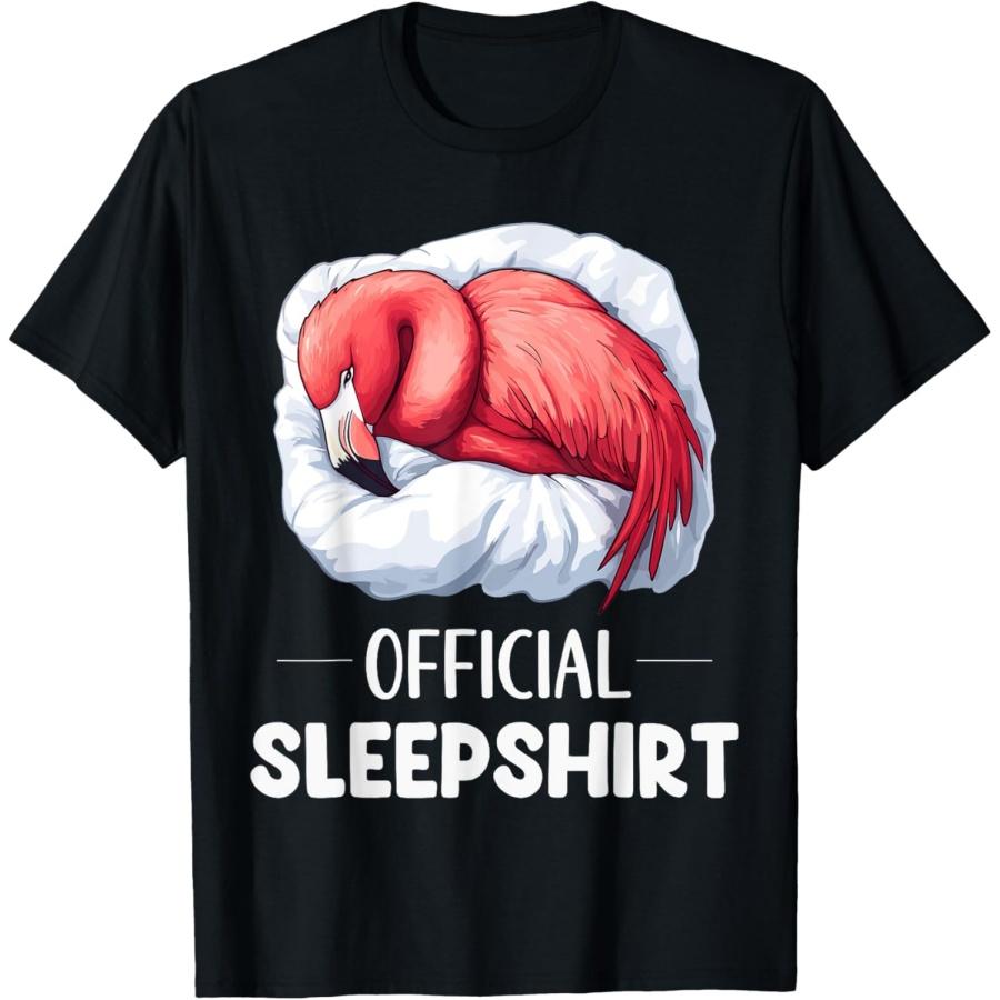 Official Sleepshirt Sleeping Flamingo Animal Lovers Pajama T-Shirt S