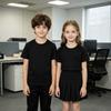 190g reines Baumwoll-Kinder-T-Shirt Kurzarm, einfarbiges Sommeroberteil für Jungen und Mädchen, lockeres Freizeit-Halbarm-Oberteil
