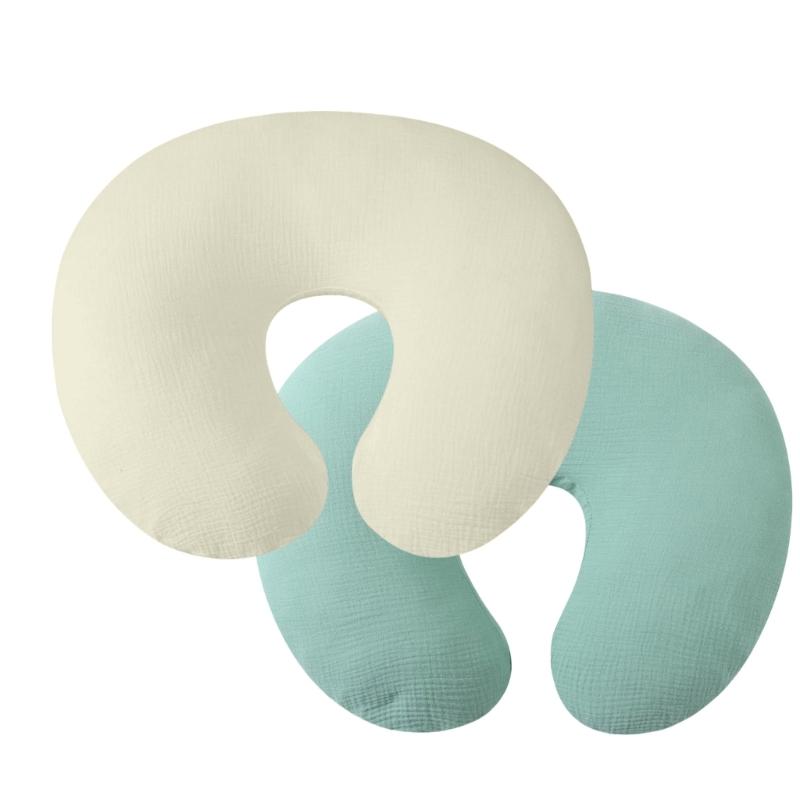 

2pcs Infant Sleep Pillow Slipcover Soft & Breathable Pillow Cover Stretchable Baby Breastfeeding Pillowcase Protectors