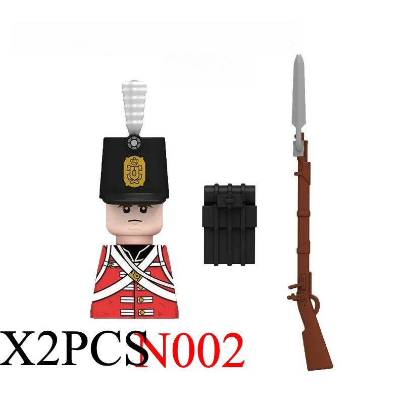 Medieval Napoleonic War Soldiers Figures Military MOC Building Block Knights British French Fusilier Rifles Weapon Kids Toy B08