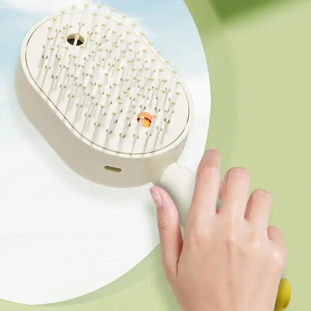 Multifunktionale Massagebürste Elektrische Dampf-Haarbürste USB-C-Ladung Sprüh-Dampf Glättbürste Anti-Frizz Styling-Kamm