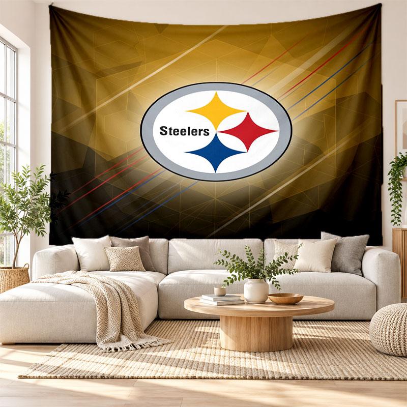 Pittsburgh Steelers Wall Tapestry, Soft Fabric Wall Hanging, Decorative Backdrop For Bedroom Home Wall Art