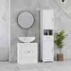 Under Sink Bathroom Cabinet, Under Sink Cabinet with Adjustable Shelf and Open Compartment for Basin with or without Pedestal, 60 x 30 x 60cm, White