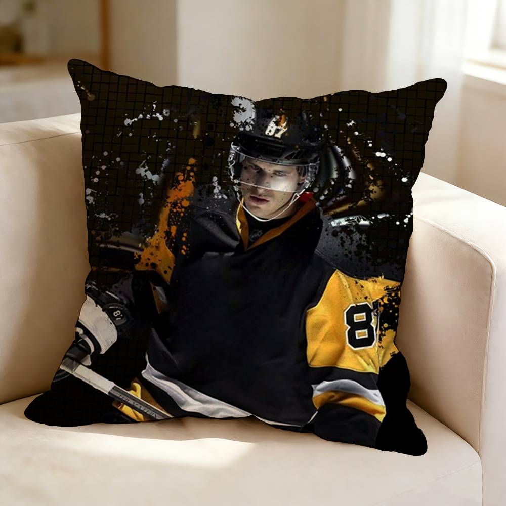 Hockey player SSidney Crosby  Square DoubleSided printed Pillow Case Bedroom Bedside Pillow Sofa Cushion Cover