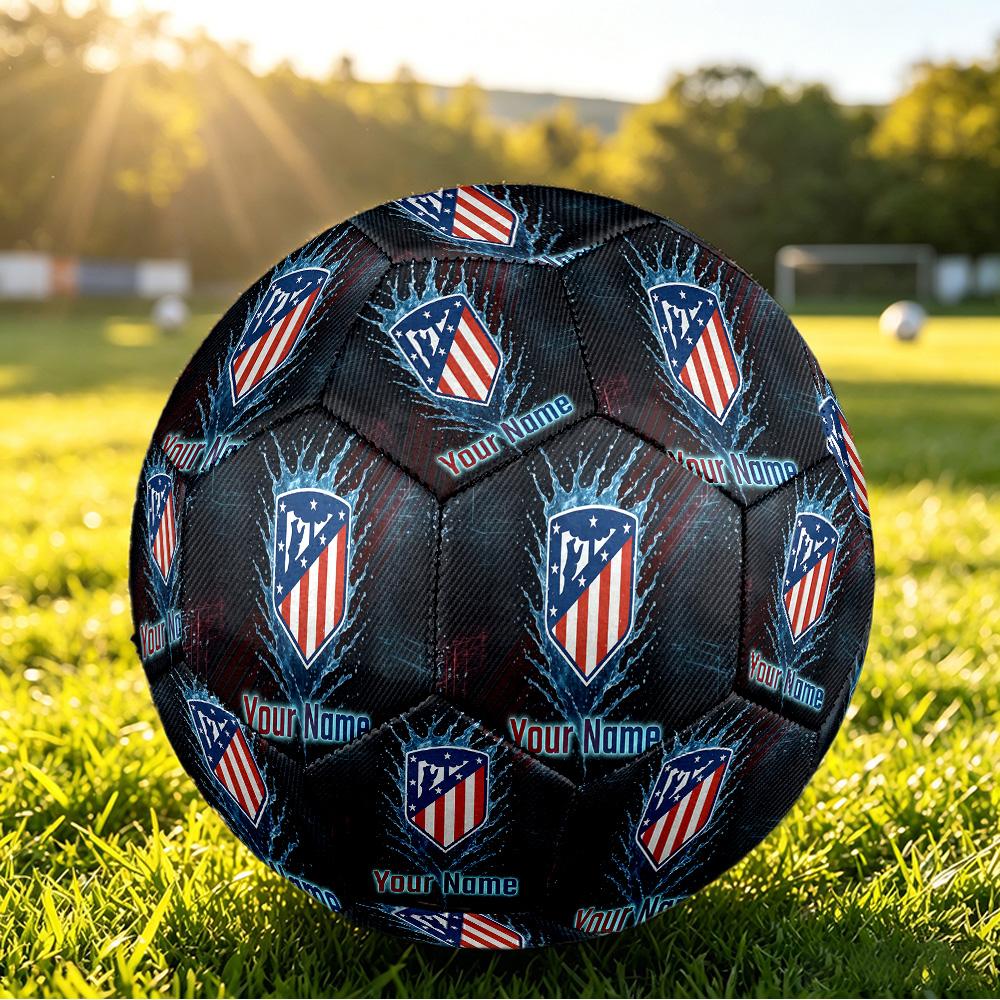 Personalized Size 5 Football Atletico Madrid Pattern Outdoor Game Sports Ball Gift