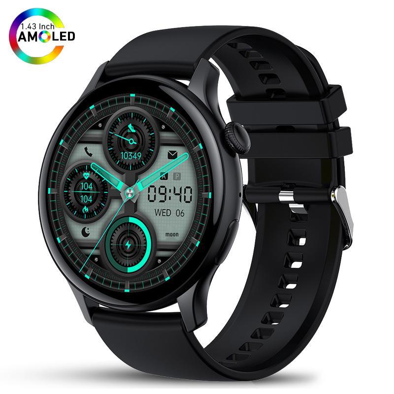 

HK85 Bluetooth Smartwatch, 1.43 AMOLED Display, Always-On Feature, Blood Oxygen/Pressure Monitoring, Multi-Sport Tracking.