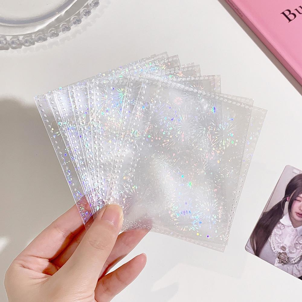 1pc Star Glitter Print A8 Card Binder Loose-leaf Kpop Photocard Holder Journal & Collectibles 10pcs Refills B