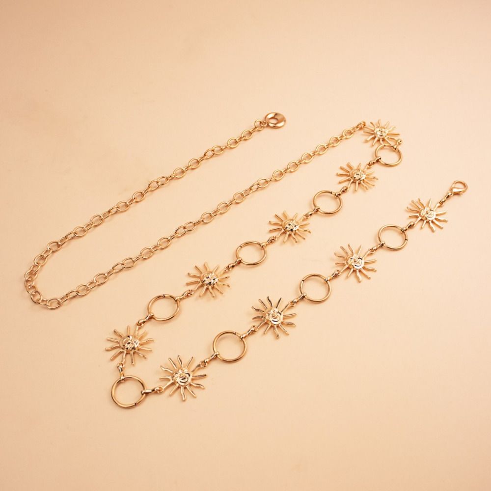 Vintage Woman Chain Belt Gold Dress Cummerbands All-match Punk Waistbands  Clothing Accessories