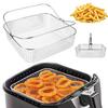 Square Air Fryer Basket for COSORI 5.8QT/for Instant Vortex 6QT Stainless Steel Replacement Basket with Handle Dishwasher Safe Cooking Rack