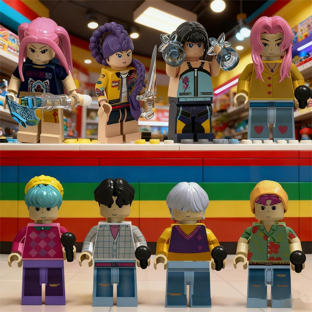 1-8PCS Kpop Demon Hunters Mini Action Figure Building Blocks Toy Peripherals Desk Decoration Collection Figures ToyChristmasGift