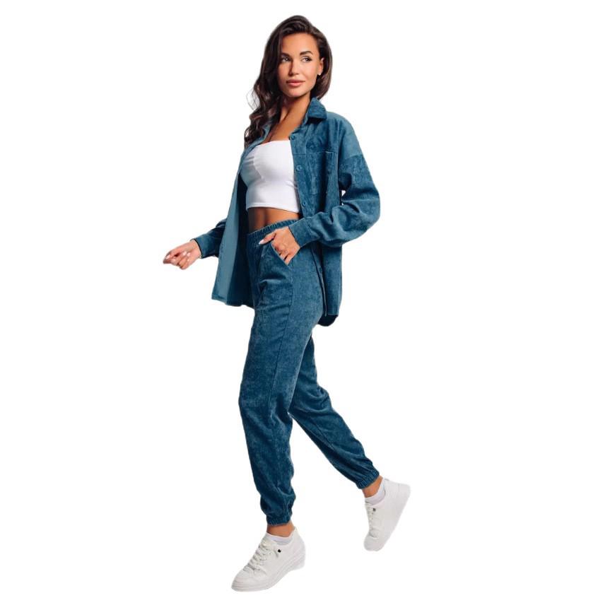 2025 Retro Plus Size Women's Corduroy Shirt and Pants Set