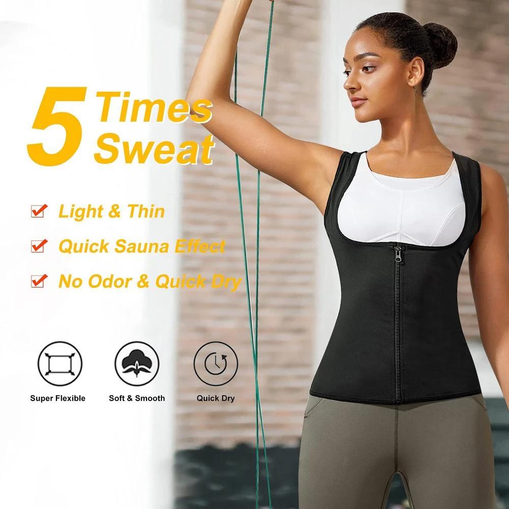 Women Professional Slimming Suit Shirt Weight Loss Sweat Body Shaper Fitness Zipper Workout Waist Trainer Support